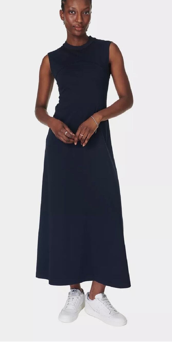 Sweaty Betty Flow Racer Midi TV Dress - Size Small - Navy